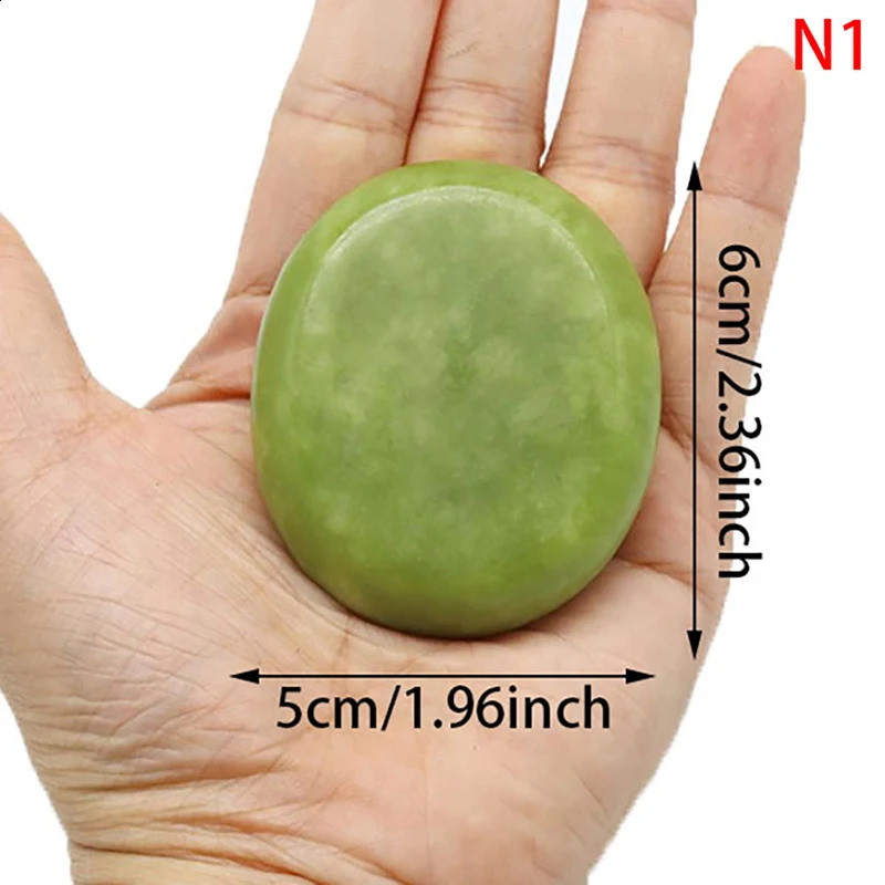 Natural Massage Stones Green Jade Stones Cold Rock For Spa Deep Tissue Massager 241230
