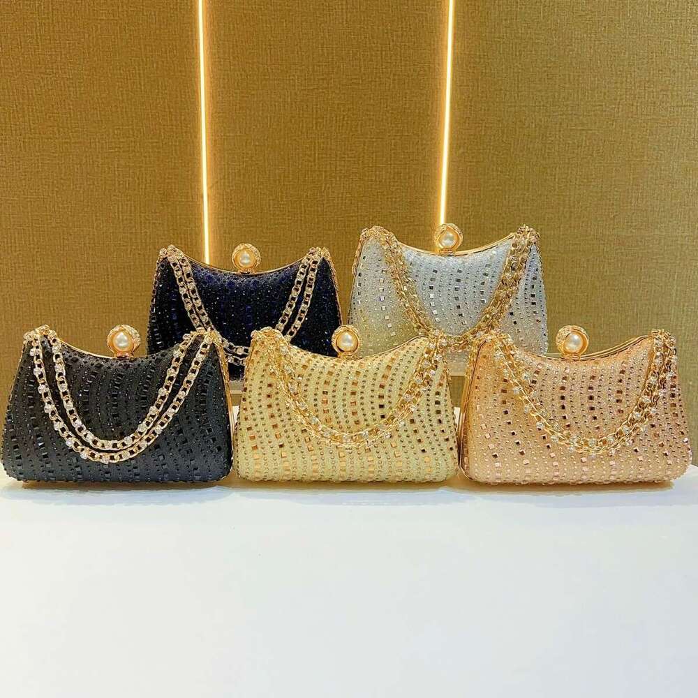 New European And American Retro Style Fashionable Dia Set Rhie Handbag, Chain Bag, High-End Sense, Crossbody Dinner Bag