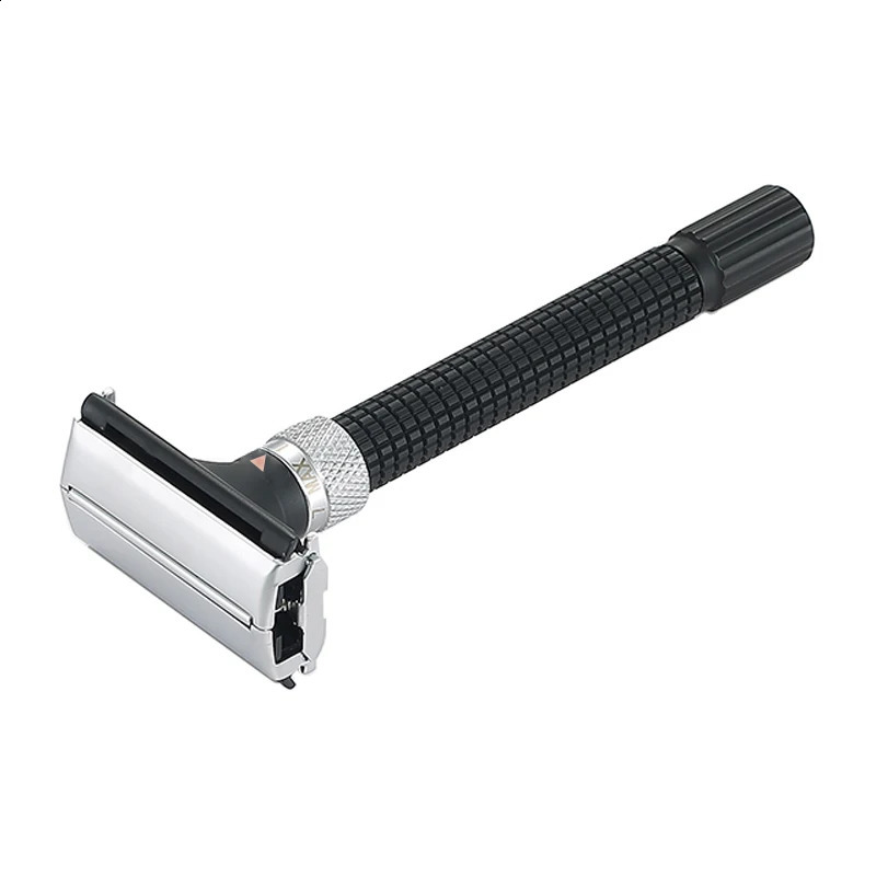 Men Shaving Adjustable No Battery Manual Razor Double Edge Safety Razors Butterfly Open Brass Long Handle Metal Shaver 241230