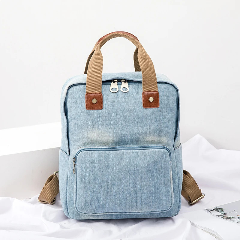 Denim female Backpack Big Capacity Fashion Style Cowboy Cotton Women Backpacks Travel Bags School bag Rucksac Computer bag 241230