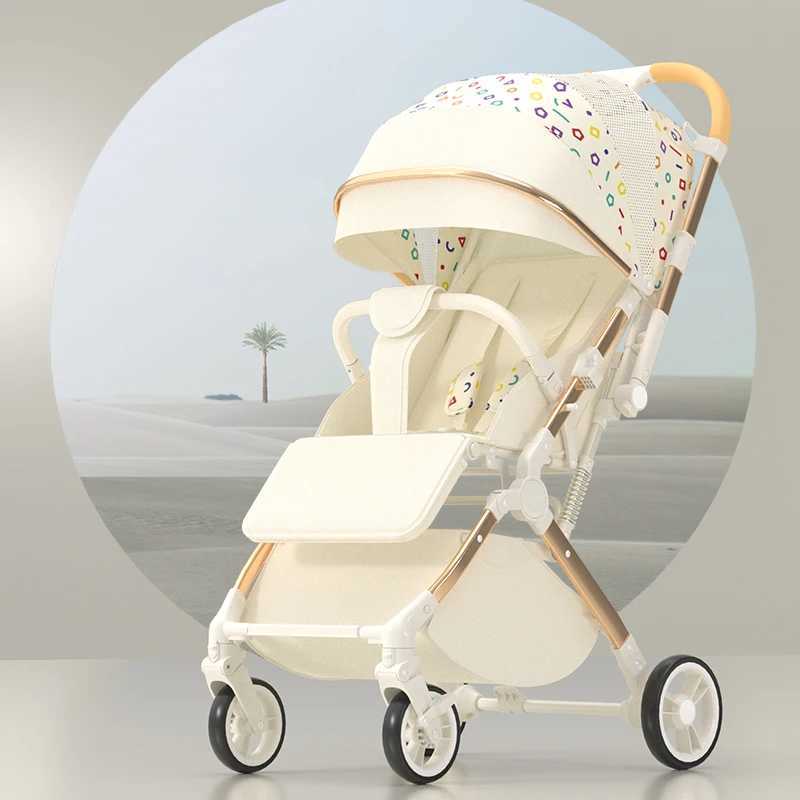 Baby stroller High Landscape can sit and lie down Lightweight Folding Two-way Push Four Wheel Stroller Shock AbsorptionXJ241231