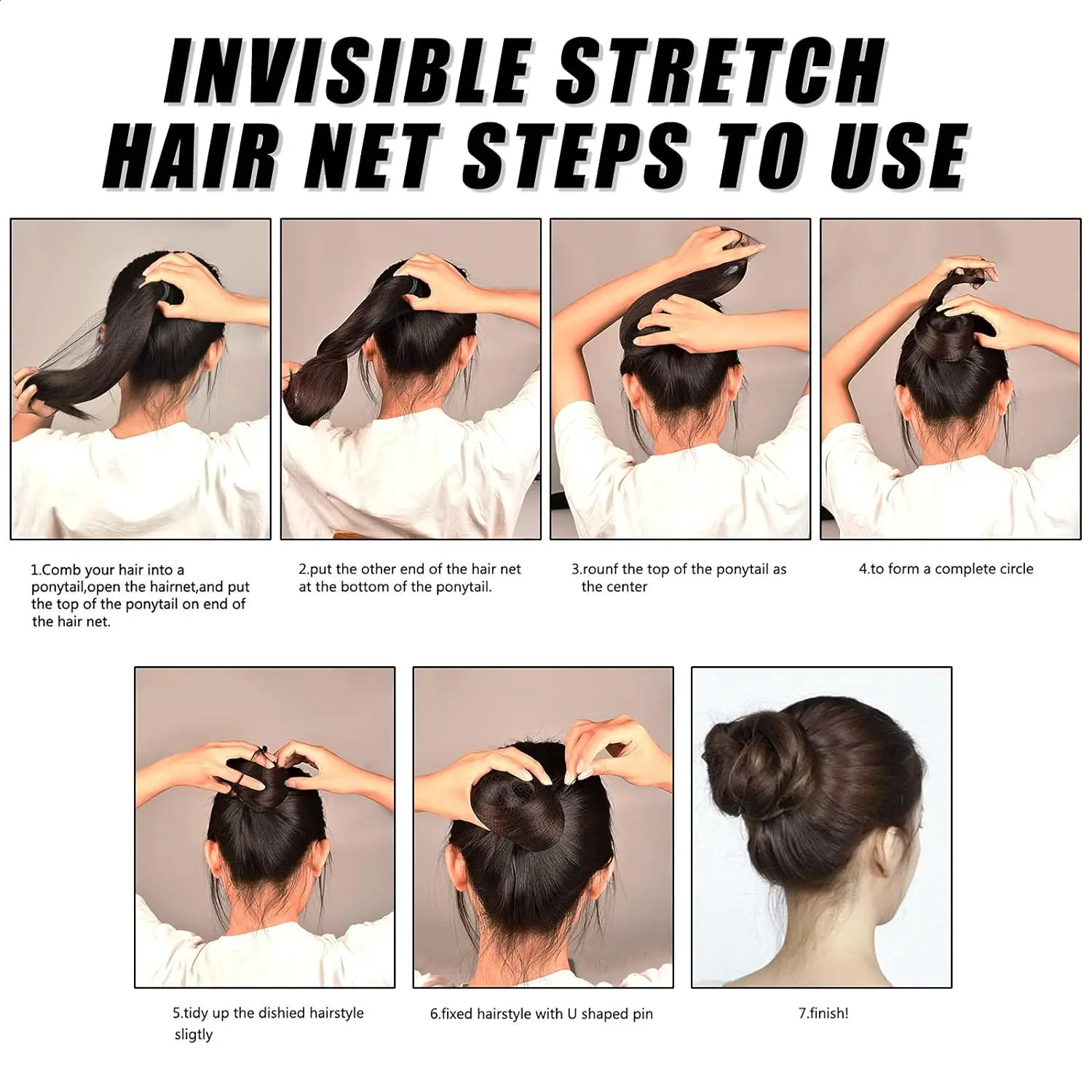 Hair Net 50 Pcs 24 Inches Hair Nets Elasticity Invisible Elastic Mesh for Food Service Ballet Bun Sleeping Women and Wig 241230