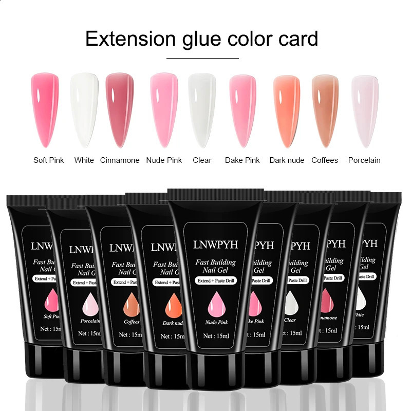 9pcs Poly Nail Gel Extension Glitter Gel And 1-30PCS Nails Polish For Manicure UV Nail Gel Nail Art Quick Building Nail Polish 241230