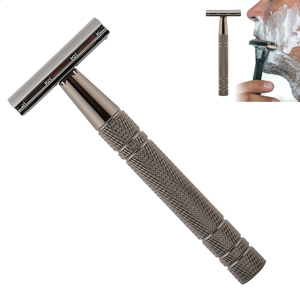 Double Edge Classic Safety Razor Adjustable Shaving Machine with 10pcs Blades Detachable for Men Shaving Women Hair Removal 241230