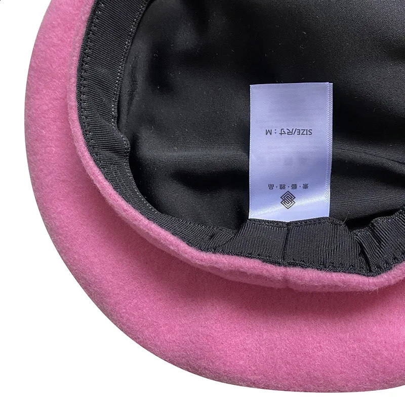 Hight Quality Sweet Wool Blend Beret Winter Spring Caps for Women Lovely Pink Painter Hat Flying Saucer Hat Sombreros De Mujer 241226
