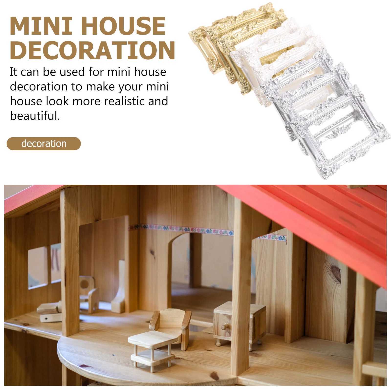 Frames 9 Dollhouse Picture Boxes 1 12 Scale Photo Decoration Miniature Resin Mobile Phone Accessories CL241231 H260306