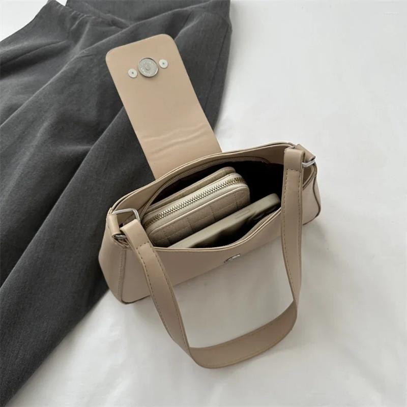 Totes Womens Vintage PU Leather Shoulder Bags 2024 Zipper & Hasp Y2K Small Purse Female Handbags Ladies Underarm