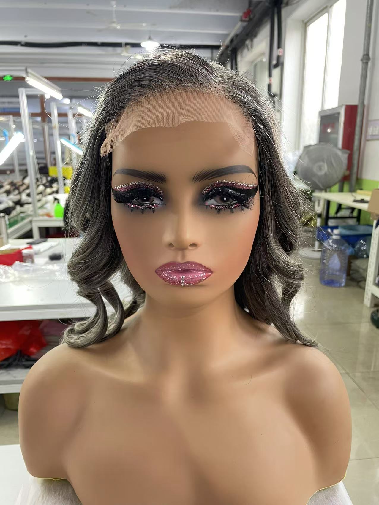 Gray lace wigs human hair 5x5 hd lace raw virgin real human hair silver grey salt and pepper natural gray hand made silk closure layered bob wigs