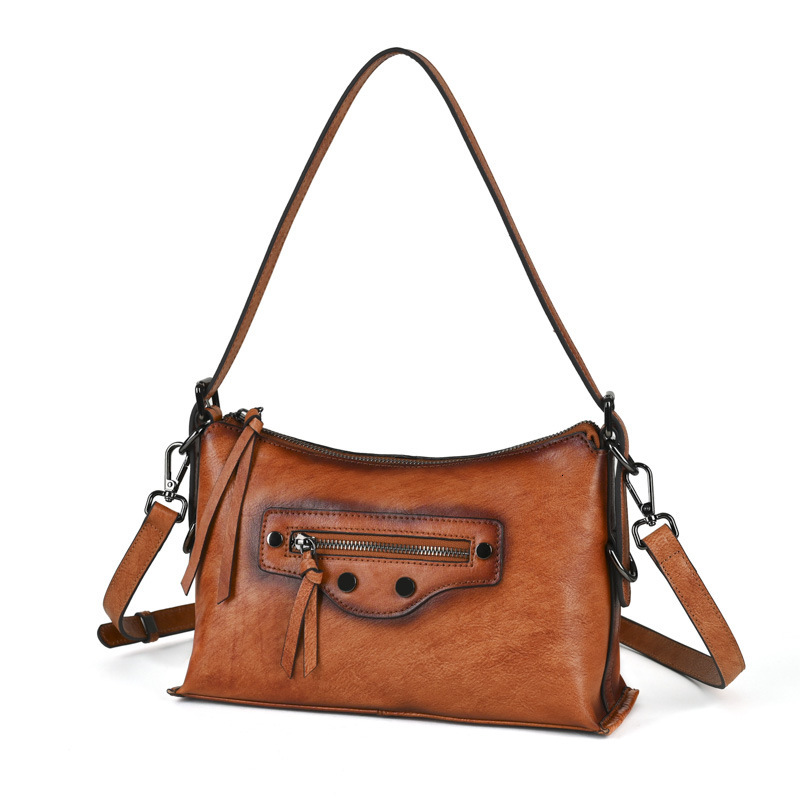 Head layer cowhide women's 2024 new casual simple single shoulder crossbody small personalized armpit bag for women