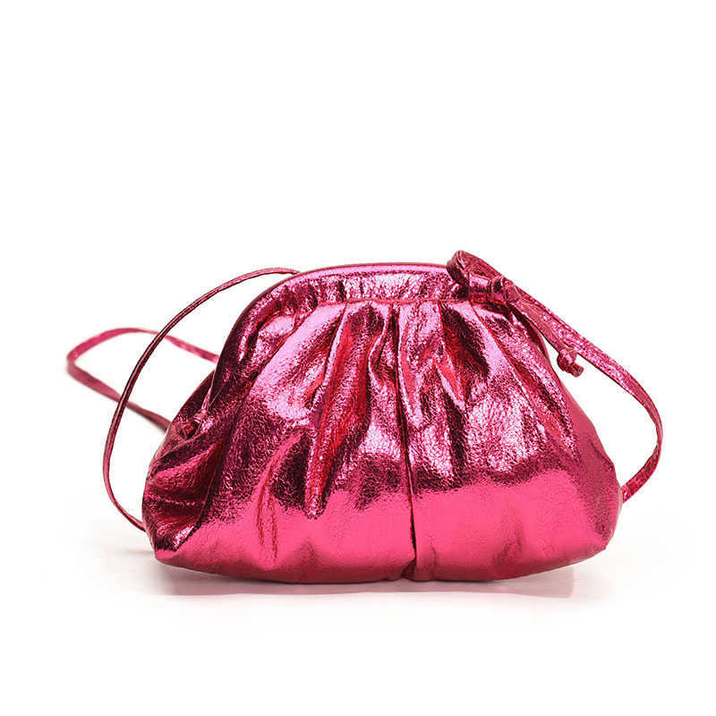 Wrinkled and stylish candy colored drawstring 2024 summer fashion simple solid color single shoulder crossbody women's bag 241231