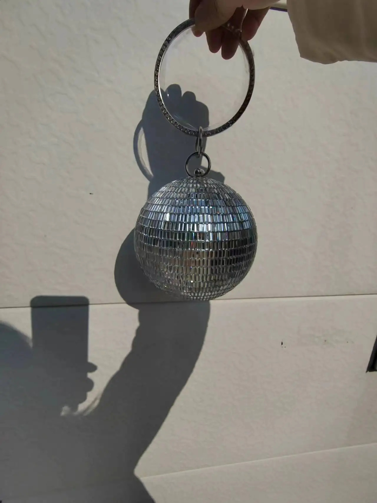 High End Purse Silver Disco Mirror Reflective Ball Small Party Purse Evening Bag Hand Bag For Women Party 241231