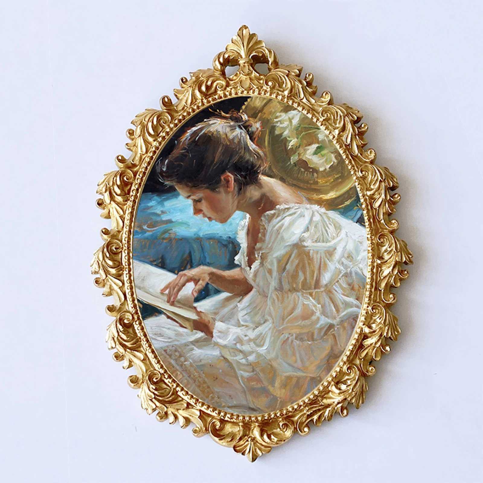 Frames Photo Antique floral embossed Baroque style photo frame used for home office living room decoration CL241231 H260306