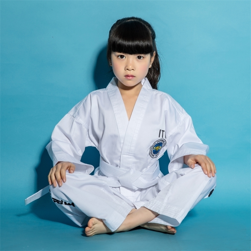 Profession ITF Taekwondo Uniform White Taekwondo Dobok Exquisite Embroidery TKD Suit for Children Adult 241230