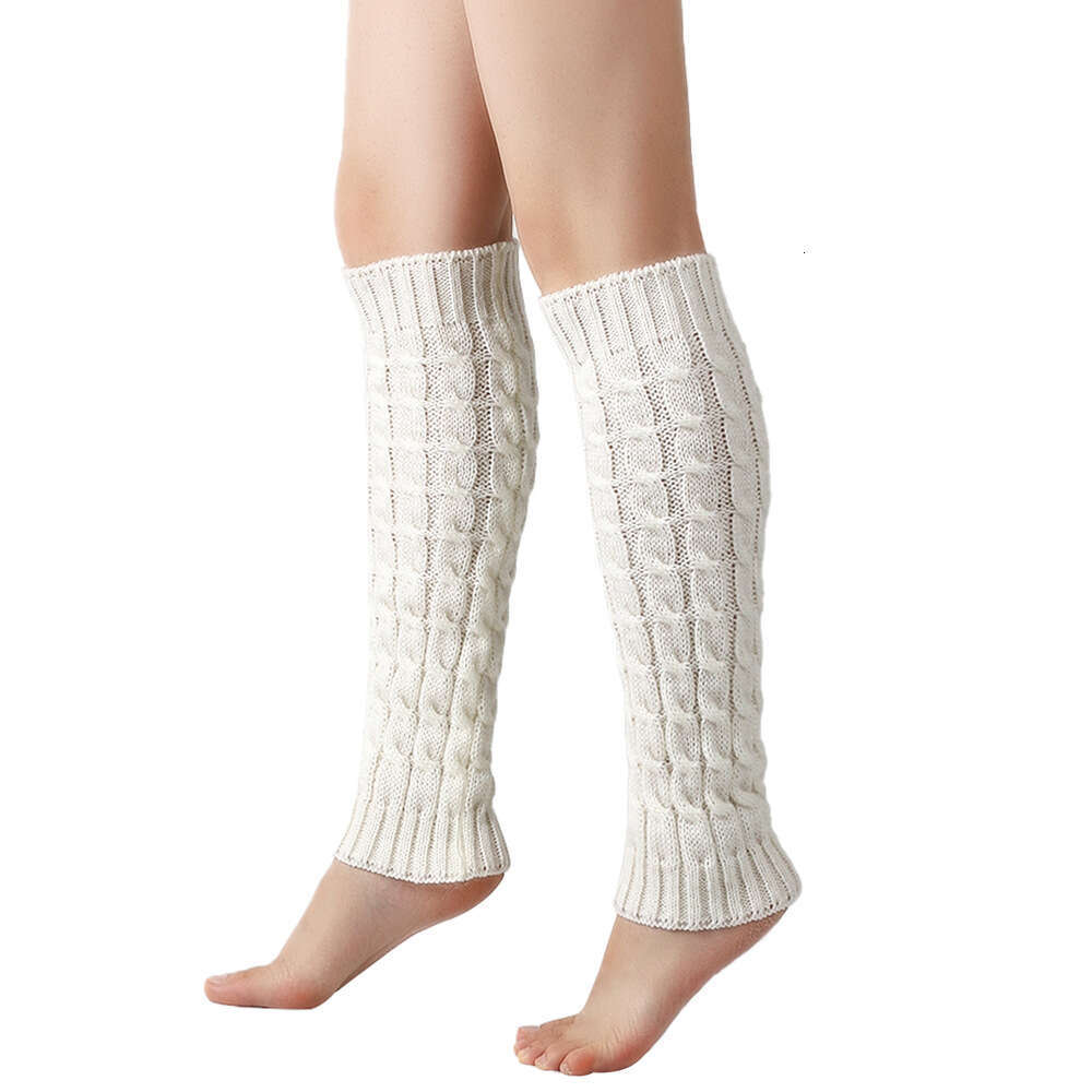 Autumn And Winter Fried Dough Twists Knitting Women's Warm Pile Socks, Figure Eight Wool Leg Guards, Boots