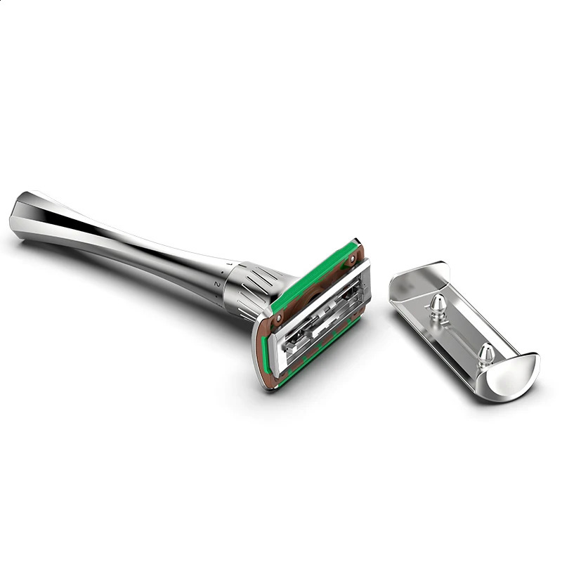 Adjustable Safety Razor With Protective Fins Mens Manual Metal Razors 241230