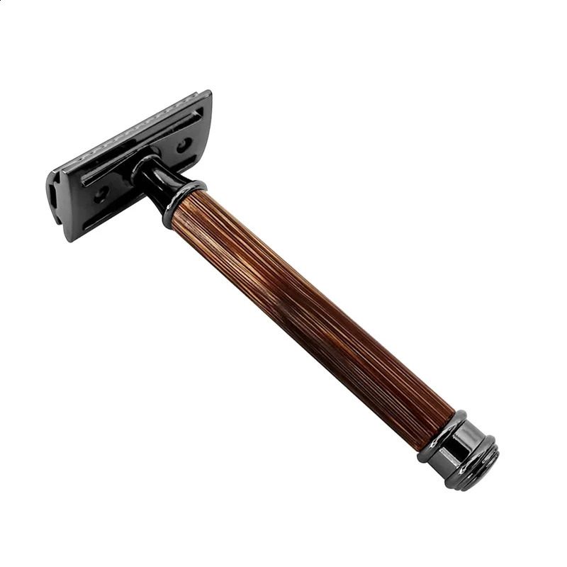 Men Safety Shaving Razor Bamboo Handle Double Edge Classic Manual Razor Shaver Classic Mens Shaving With 10Pcs Blades 241230