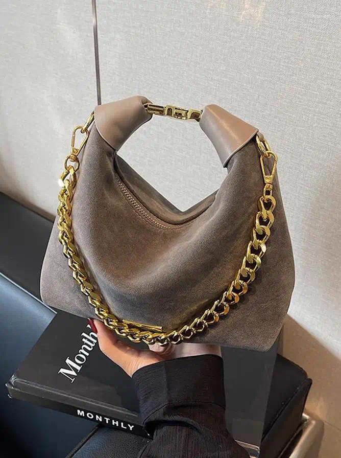 Totes Trendy Retro Crossbody Bag Suede Leather Shoulder Bags Women Tote Ladies Handbags And Purses Autumn Vintage Hobos Dumpling