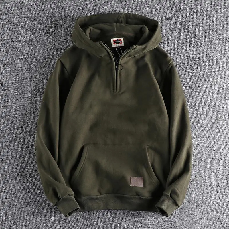 Man Hoodies with Zipper Solid Sweatshirts for Men Pocket Cotton Harajuku Fashion Clothing Deals Y2k Vintage Emo 241230