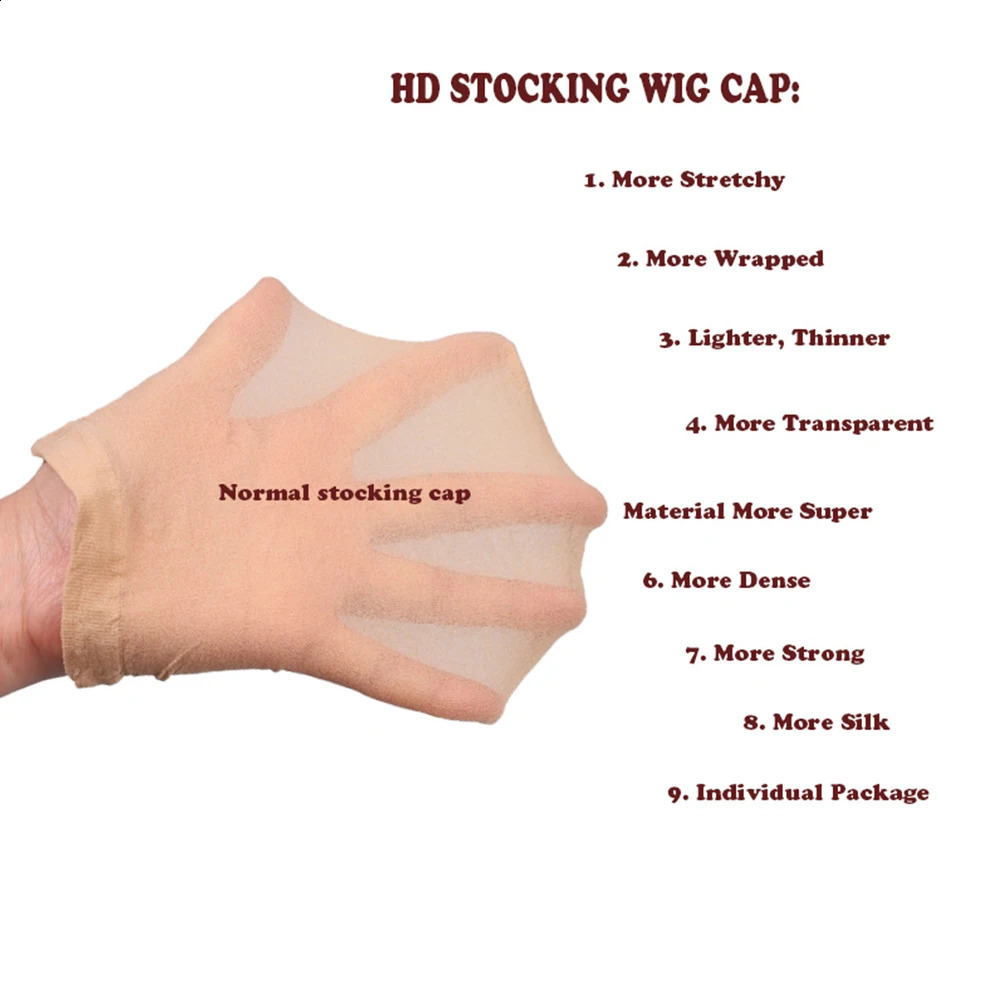 5 bag 10pcs HD Wig Cap For lace wig hd wig caps ultra thin stock Hairnet Make Natural Hair Style Sheer Wig Caps Wig Hat Mesh Cap 241230