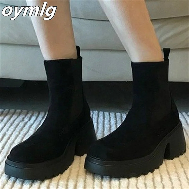 High Heel Suede Elastic Boots for Women Fashion Boots Elevated Short Tube Fashion Boots platform boots 241231