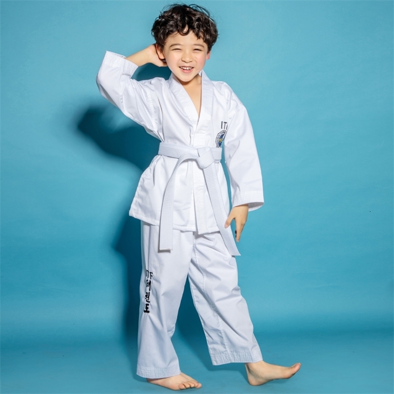 Profession ITF Taekwondo Uniform White Taekwondo Dobok Exquisite Embroidery TKD Suit for Children Adult 241230