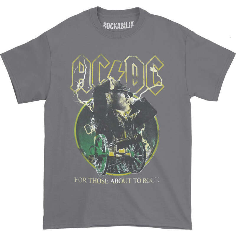ACDC Band BACK IN BLACK Rock Punk American Vintage High Street Direct Spray Printed T-shirt