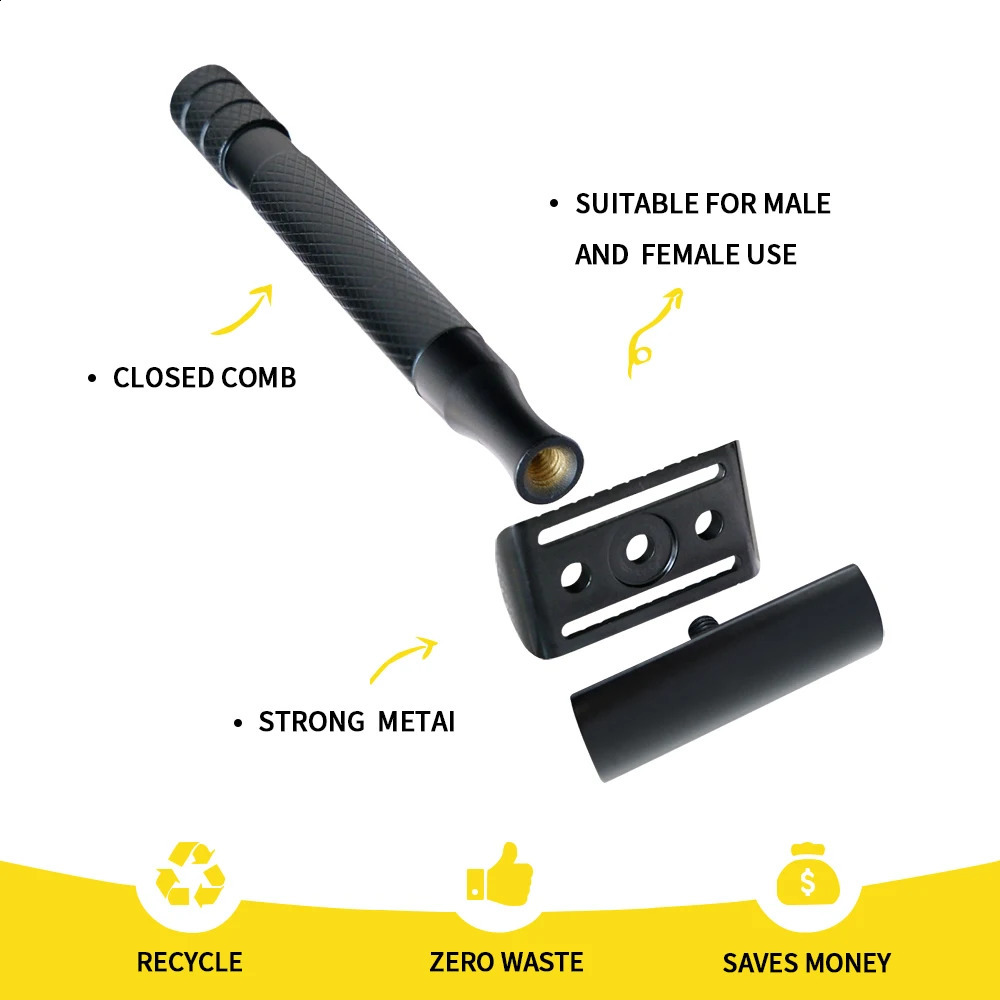 Boti Razor Classic Double Edge Safety Razor for Mens Shaving Womens Hair Removal 5 Shaving Blades Manual Shaver 241230