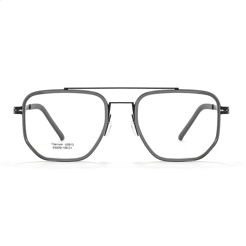 YIMARUILI Ultra-light Fashion Double Beam Eyeglass Frame mens Retro Optical Prescription Womens Glasses 2613 241230