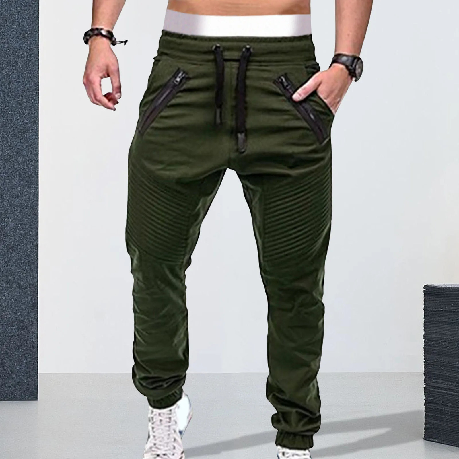 Sweatpants Pants Straight Fitness Long Breathable Sports Men Leg Stretch Gym Outdoor Trousers Winter Joggers Pa 241230