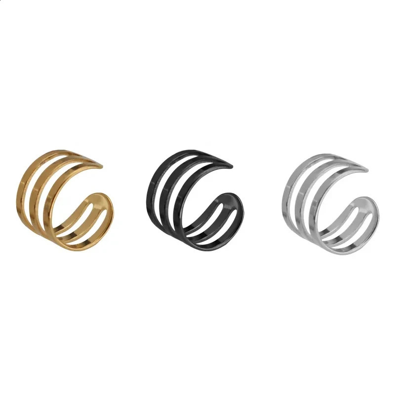 Korean Mens Ear Cuff Fashion Steel Clip Earrings For Men Single Clips Without Pierced Ears Stainless Jewelry 241225