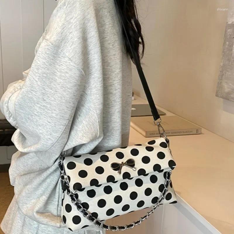 2025 NEW Totes Large Capacity Women's Handbags Fashion Chain Soft Shoulder Crossbody Bags Bow Dot Bolsas Mujer zhanyishengli