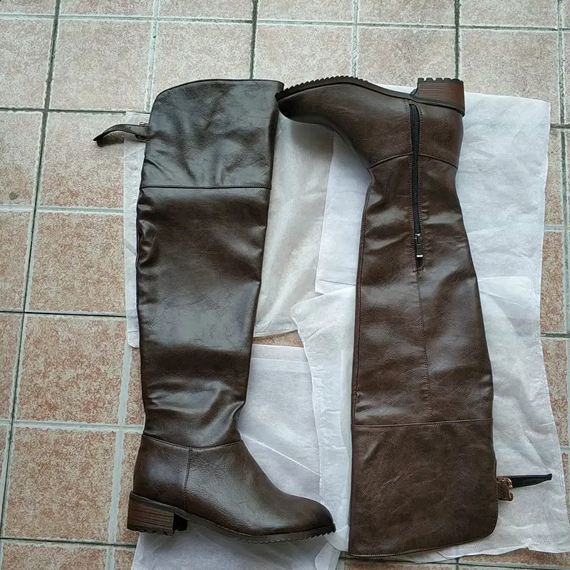 REAVE CAT Women leather boots Over The Knee Boots heels long boots black Lady shoes high quality 241231