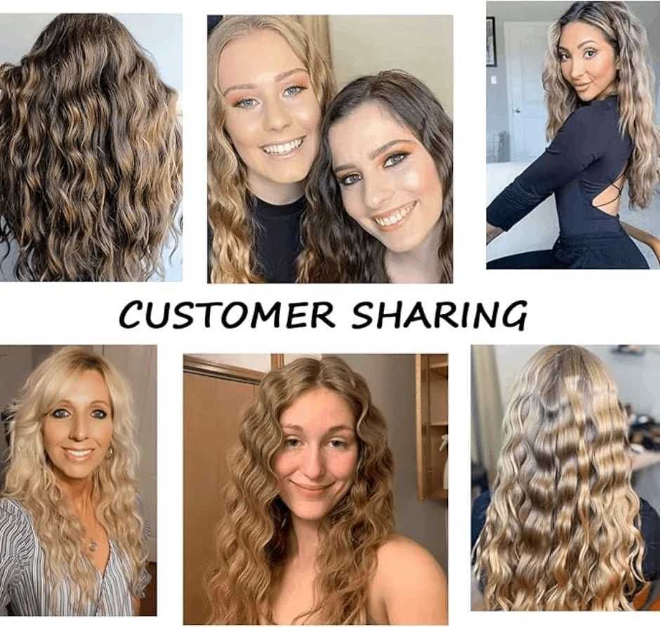 Three barrel curling iron ceramic curling iron with LCD display screen adjustable temperature three barrel curling tool fast heating W241231