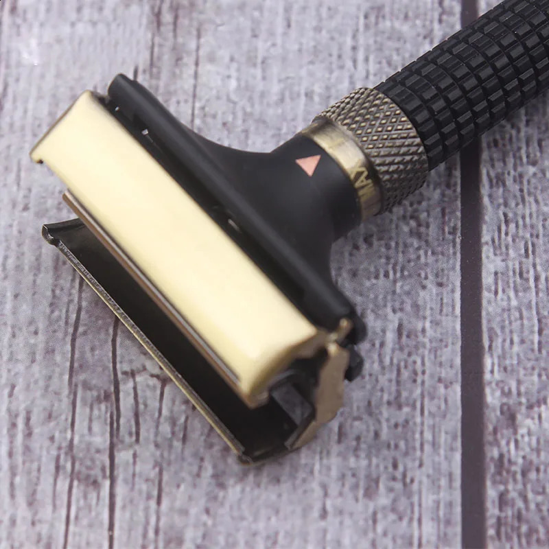 3 Colors Men Shaving Adjustable Safety Razor Double Edge Beard Trimmer Butterfly Open Brass Long Handle Manual Shaver 241230