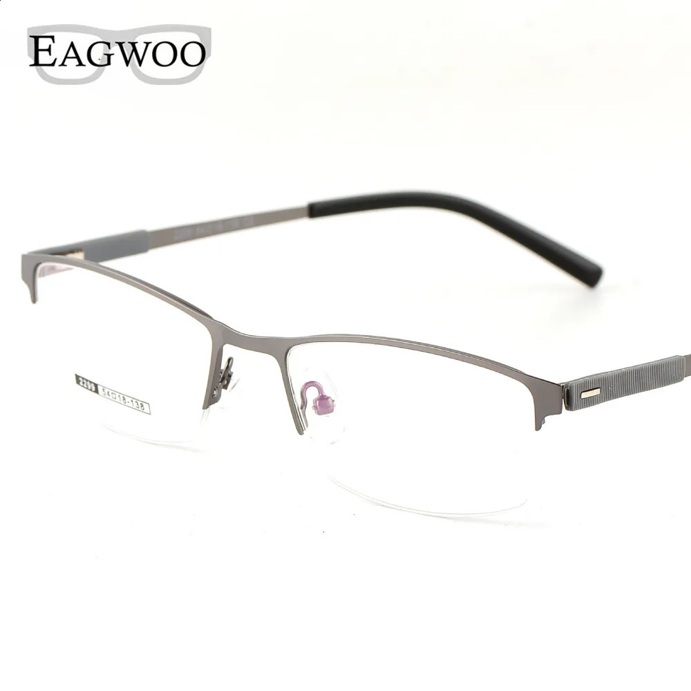 EAGWOO Business Eyeglasses Frame Half Rim Optical Glasses Men Eyewear Gold Frame Glasses for Myopia Reading Spring Temple 2299 241230