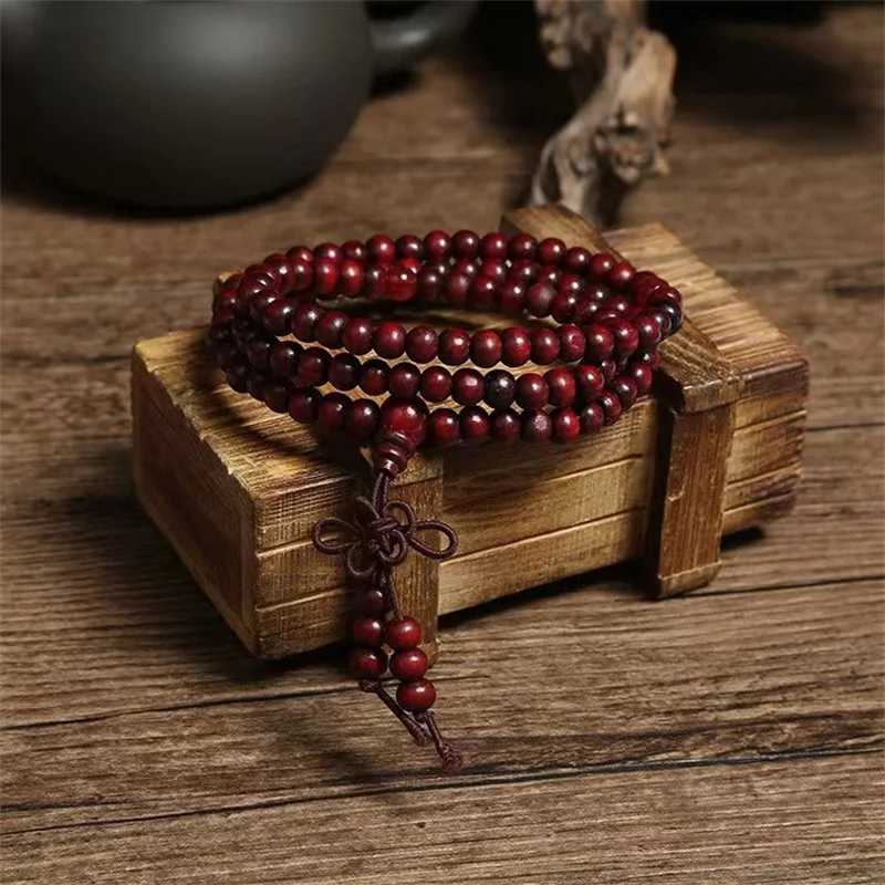 108 bead 8mm natural sandalwood Buddhist bracelet prayer wooden bead bracelet multi-layer wrist chain womens bracelet W241231