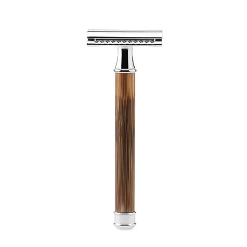 Men Safety Shaving Razor Bamboo Handle Double Edge Classic Manual Razor Shaver Classic Mens Shaving With 10Pcs Blades 241230