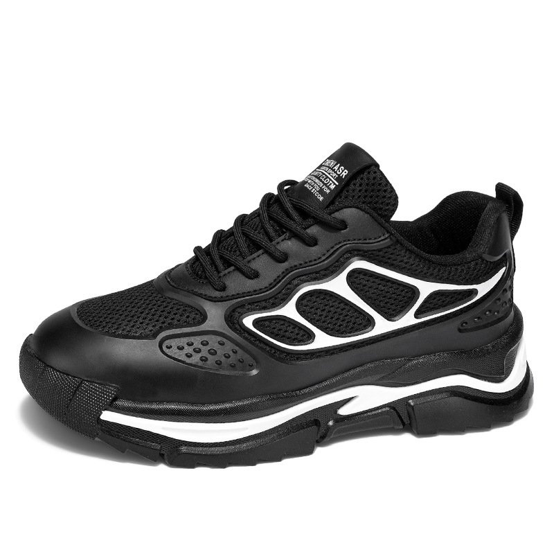 Men Sports Thick Sole New Fashion Chunky Shoes Running Outdoor Breathable Sneakers Triple Black White Orange fashion
