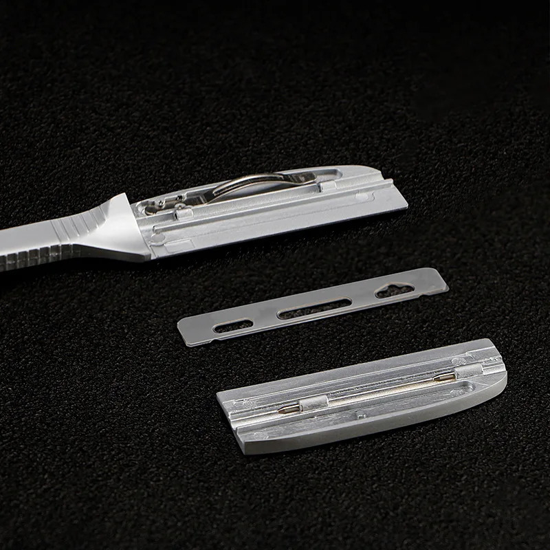 Japanese Manual Folding Hair Razor Holder Stainless Steel Shaving Eyebrow Knife For Feather Blade Hairdressing Tool G1221 241230