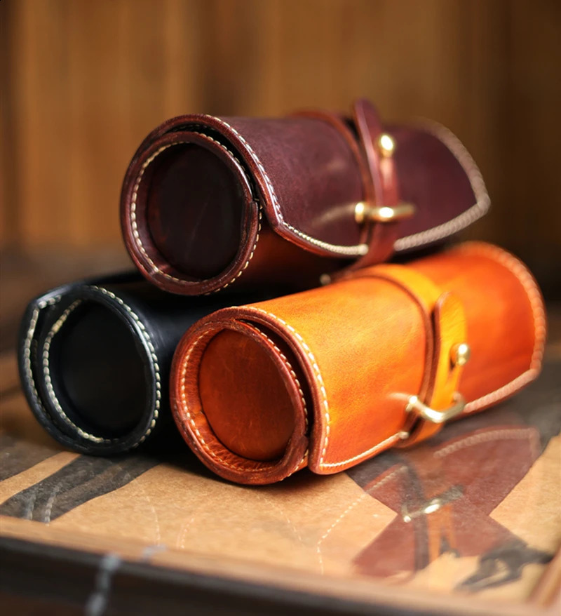 Big Leather Glasses Case Hademade Mens Sunglasses Storage Cases Brown Eyewear Sport Box Outside Case 241231