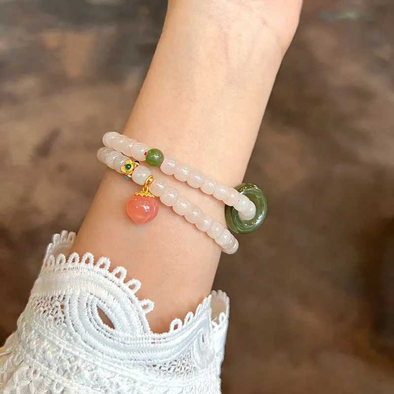 Natural Hetian Jade Luxury Quty Fashion Jewelry Exquisite Elegant Simple Premium Bracelet Sexy Young Girl Exquisite Jewelry W241231