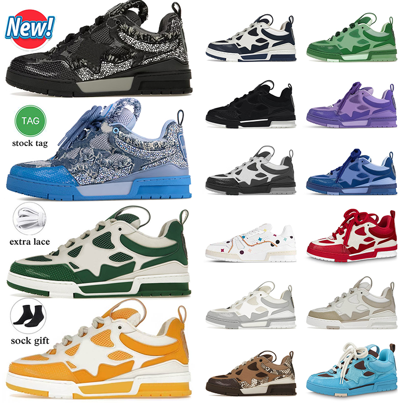 Skate Leather virgil board shoes wer print Sneakers Calfskin New Designer Plate-forme Flat Sole Beige White Women Men Mesh Platform Casual Shoes 36-45