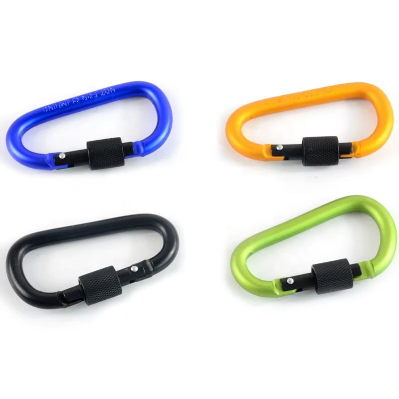 Mini Aluminum Alloy Carabiner Keychain Clip Hook Spring Locking Carabiner