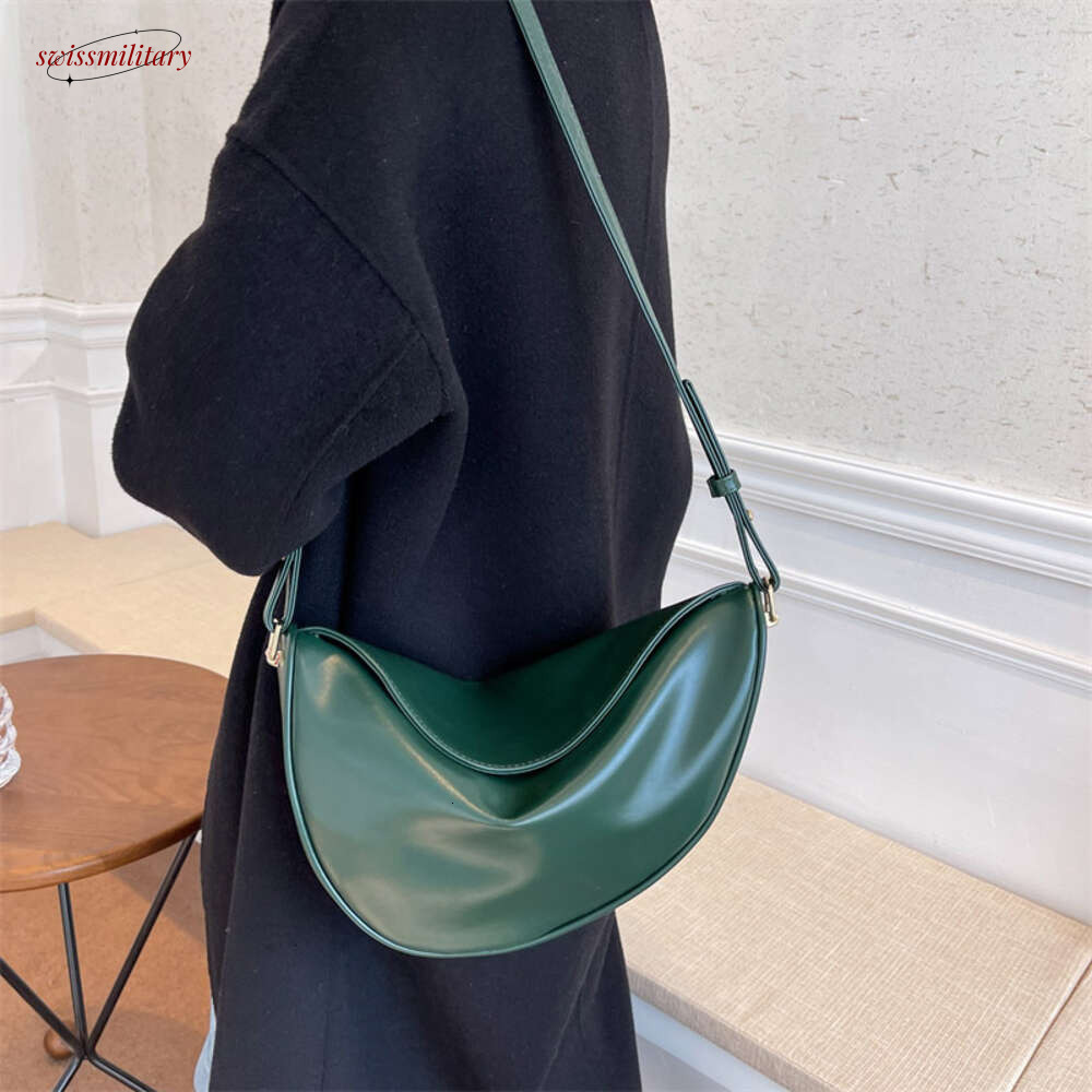 Saddle Crossbody for Women Large Capacity Handbag Solid Leather Shoulder Bags Female Casual Travel Hobos Bag Sac New #108 swissmilitary