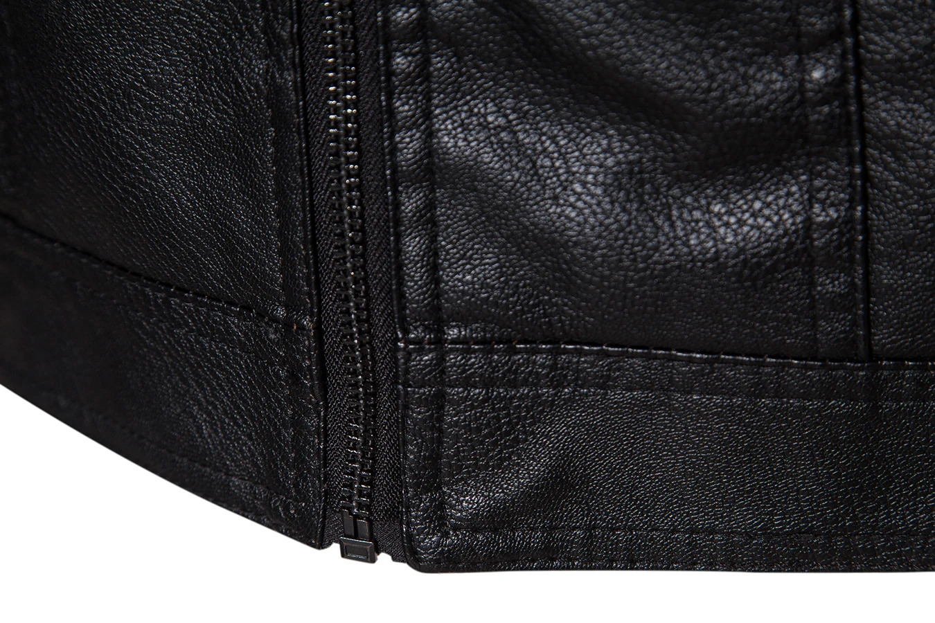 Mens casual collared leather jacket 241230