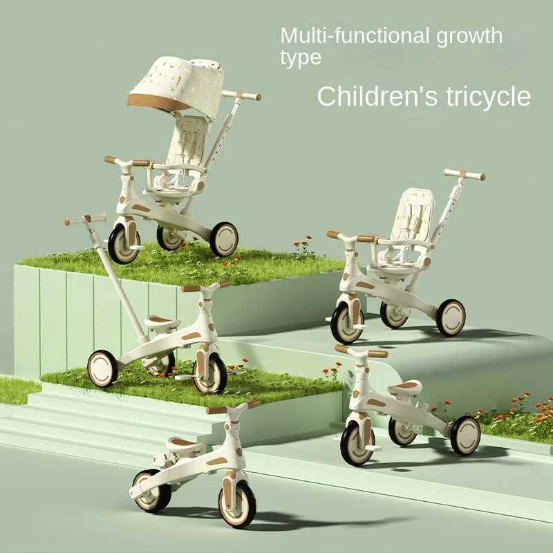 Kids Tricycle can be Pushed can Ride can Lie Down Baby Walking Car 1-7 Years Old Lightweight Folding Pedal Car Baby StrollersXJ241231