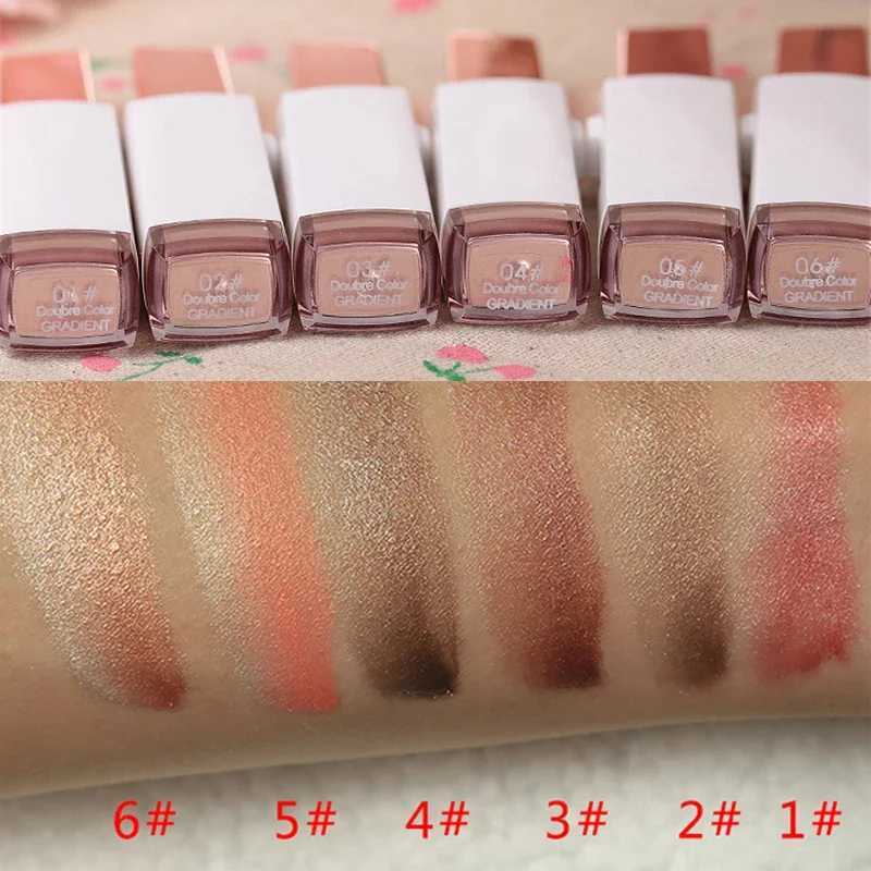 Professional 2-in-1 two color gradual change velvet shadow eye shadow stick waterproof and durable shimmer metal eye shadow makeup W241230