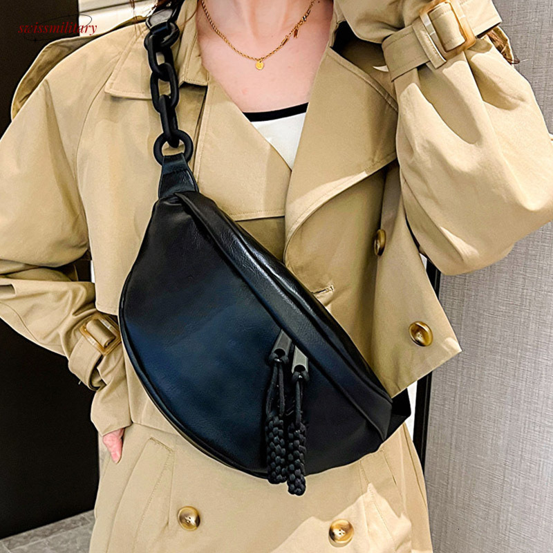 Fashion Brand Woman 2025 Winter New Waist Quality Leather Female Shoulder Bag Designer Crossbody Chest Pack #30 swissmilitary
