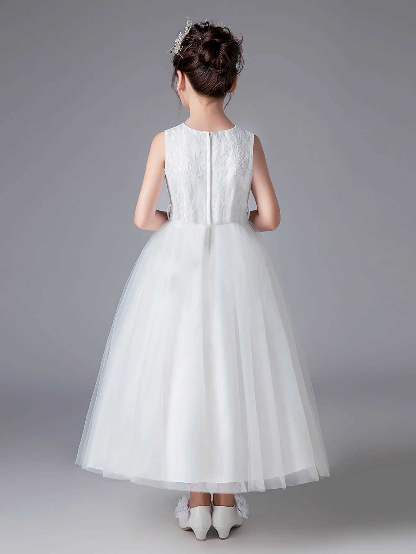 Lace Girl Wedding Dress Embroidery Birthday Par Dress Childrens Decorative Dress W241231