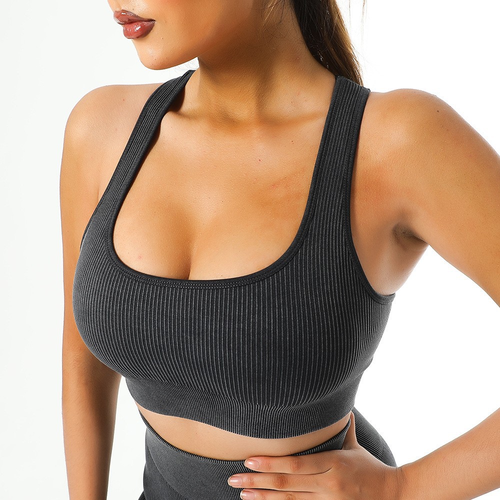 European and American women's high-quality quick drying hip lifting yoga suit five piece set sports suit shockproof yoga bra tight fitness yoga p